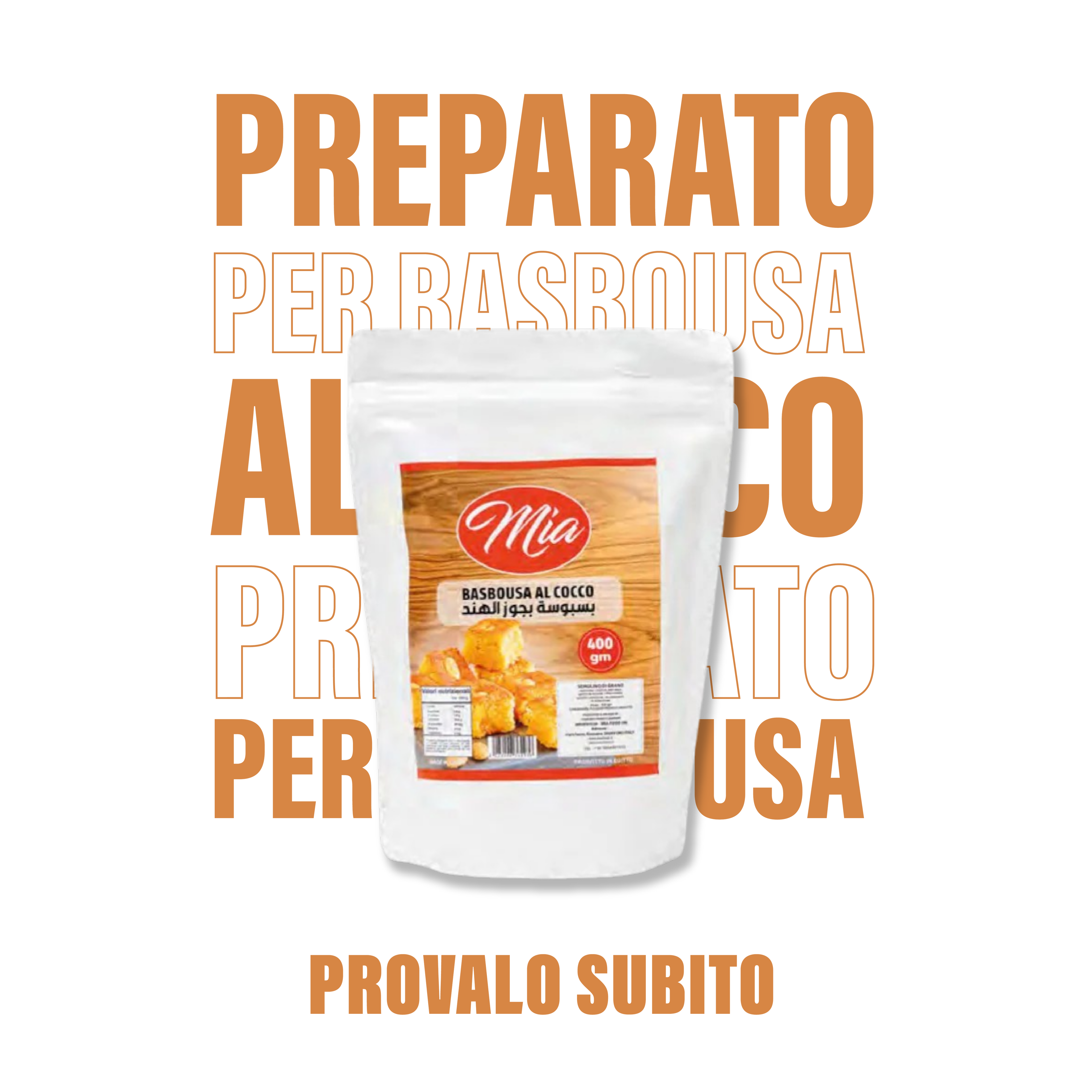 Basbousa al cocco 400 g MIAFOOD dolce tradizionale